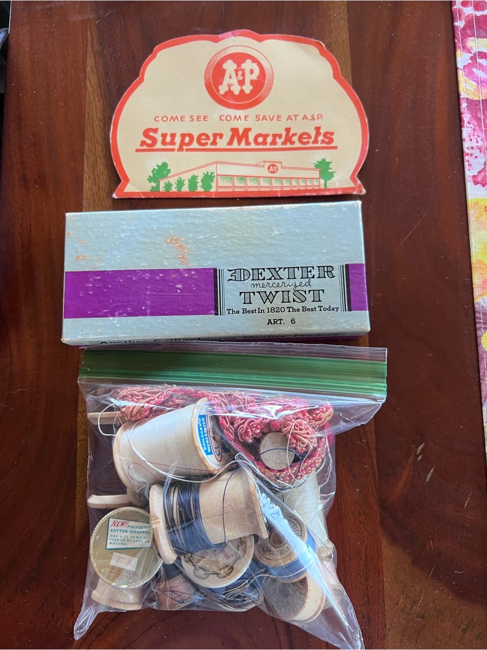 VINTAGE Sewing Items with Assorted Spools